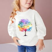 YYYTop Sweatshirts for Teen Girls, Birthday Gifts for Girls Fall Winter Middle Big Girls Boys Heart Print Long Sleeve Top Sweater Sweatshirt Girls 10-12 Preppy Sweatshirts Under $10